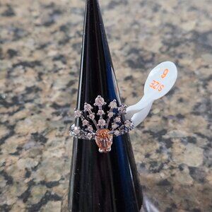 Bomb Party RBP5550 “Firework Shimmer” Smokey Topaz Cubic Zirconia Sz 6